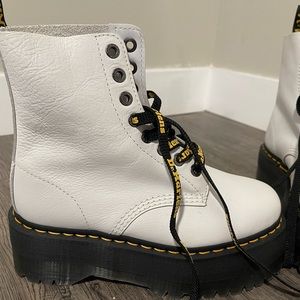 New Dr Marten platform boots (white)